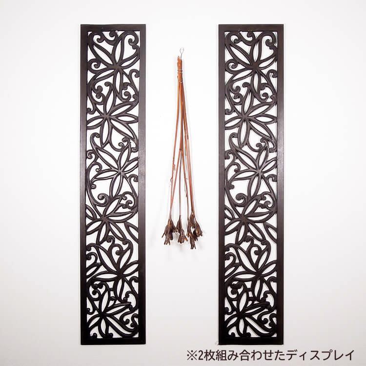 レリーフ 木製 MDF パネル バリ アジアン雑貨 ロータス 蓮 インテリア