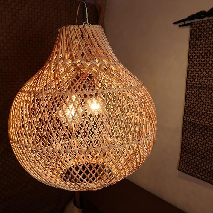 ラタンシェードランプ ペンダントライト 天井照明 照明器具 送料無料 LED対応 2灯式 ラタン 籐 アジアン 照明 おしゃれ レトロ 玄関 キッチン バリ