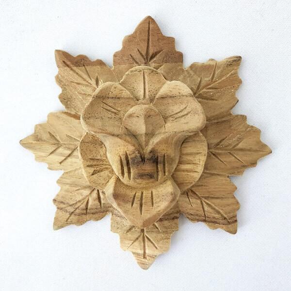 ウッドカービング 壁面 インテリア 壁飾り レリーフ 建材 木製 チーク 天然木 無垢材 アジアン雑貨 浮き彫り おしゃれ ナチュラル 花模様 10 | 