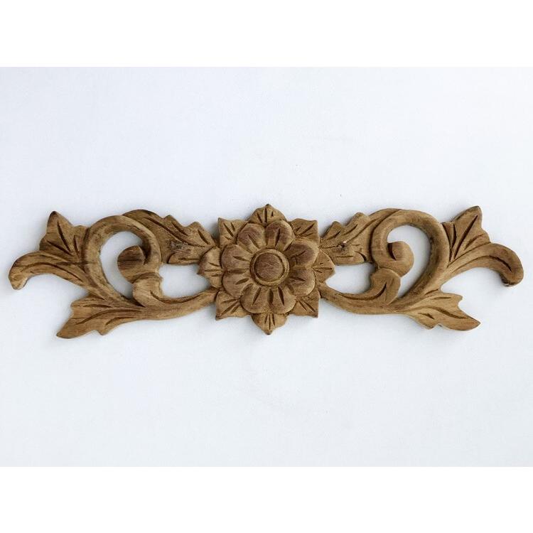 ウッドカービング 壁面 インテリア 壁飾り レリーフ 建材 木製 チーク 天然木 無垢材 アジアン雑貨 浮き彫り おしゃれ ナチュラル 花 23×6 |  | 01