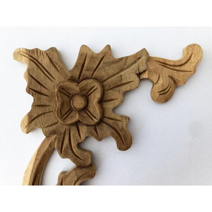ウッドカービング 壁面 インテリア 壁飾り レリーフ 建材 木製 チーク 天然木 無垢材 アジアン雑貨 浮き彫り おしゃれ ナチュラル 花 縁取り |  | 04