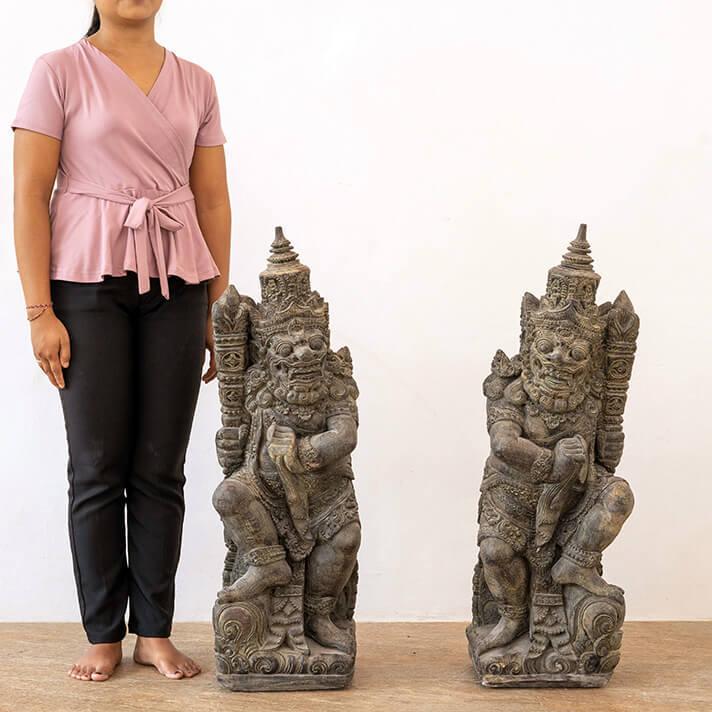 値下げ□5325□小鳥と少女 像 銅像 石台 置物 洋風 玄関 庭園 エクステリア