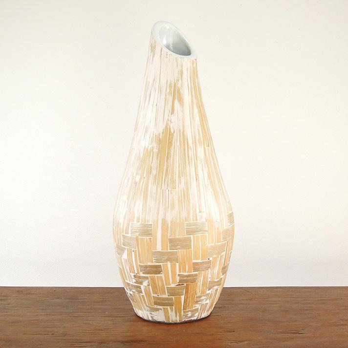 アジアン フラワーポット 花瓶 モザイクガラス