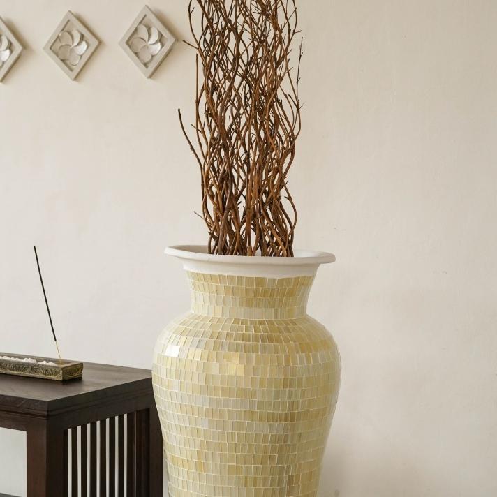 大型花瓶 バリ島の素焼きの水瓶 高さ70cm