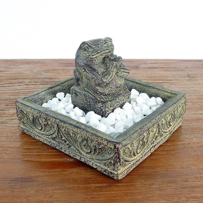アジアン雑貨 お香立て 香皿 バリ カエルの置物 石 お香 バリ雑貨 イン