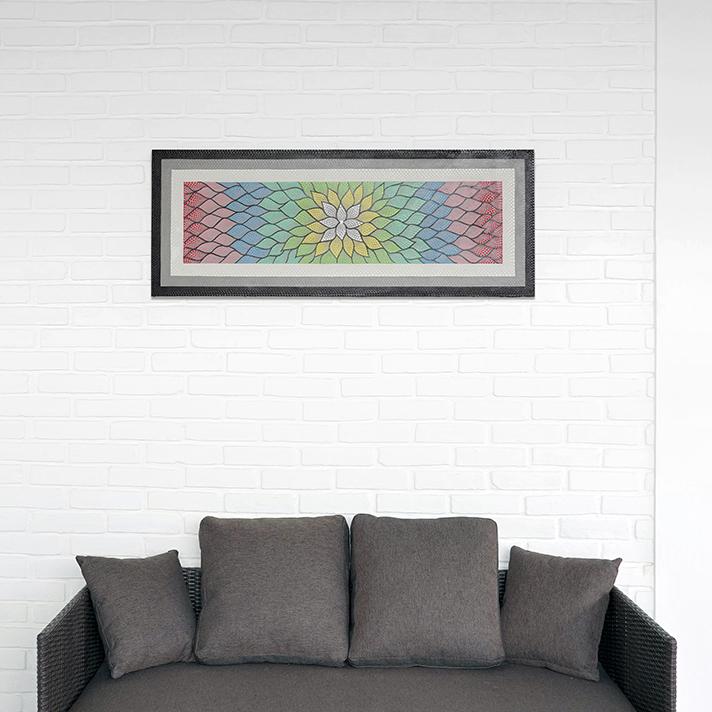 ドットアート バリ アジアン アートパネル 絵画 ドット絵 花 壁掛け