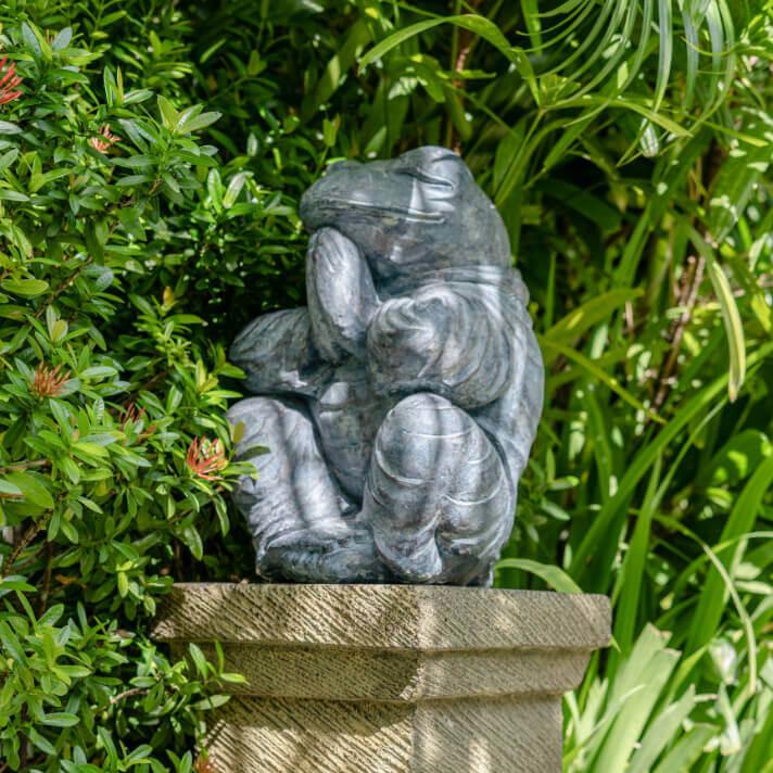 庭石 カエル 蛙 オブジェ 鑑賞石 石像 置物 庭石 坪庭 造園 アジアン雑貨 バリ島 雑貨 石 カエルの置物 蛙の置物 庭 カエル