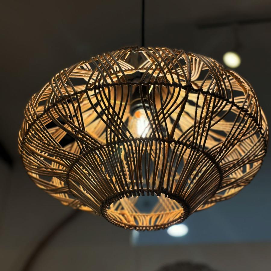 アジアン ランプ ライト バリ 照明 ランプシェイド ラタン 籐 ペンダントライト 天吊り LED 照明器具 電球対応 ラタンフラスコランプ ...