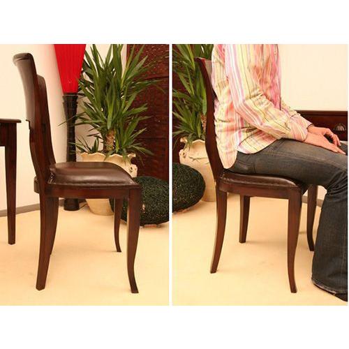 ダイニングチェア アジアン家具 チーク無垢材 レザークッション サマーセール]ダイニングチェア アジアン家具 チーク無垢材 本革レザー