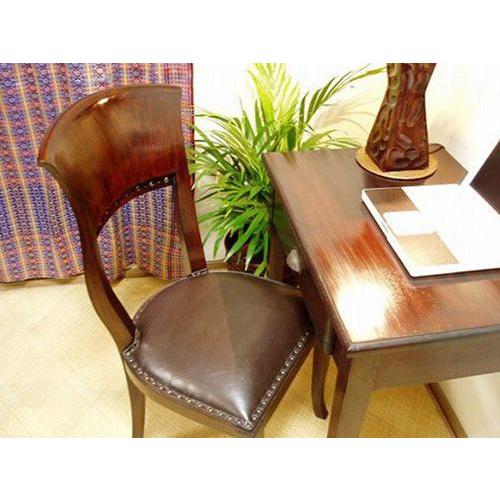 ダイニングチェア アジアン家具 チーク無垢材 レザークッション ダイニングチェア アジアン家具 チーク無垢材 本革レザークッション