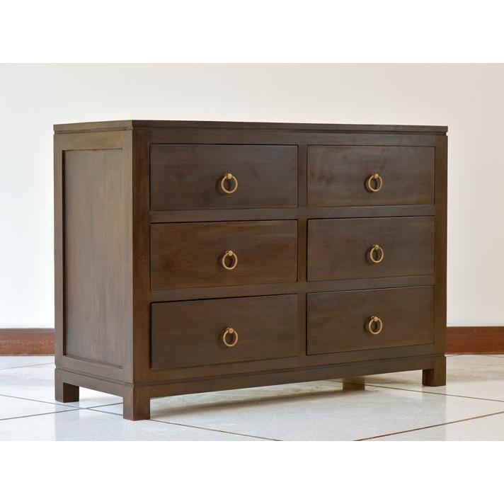 チェスト アジアン家具 チーク無垢材 おしゃれ 2列×3段 幅100 木製 棚