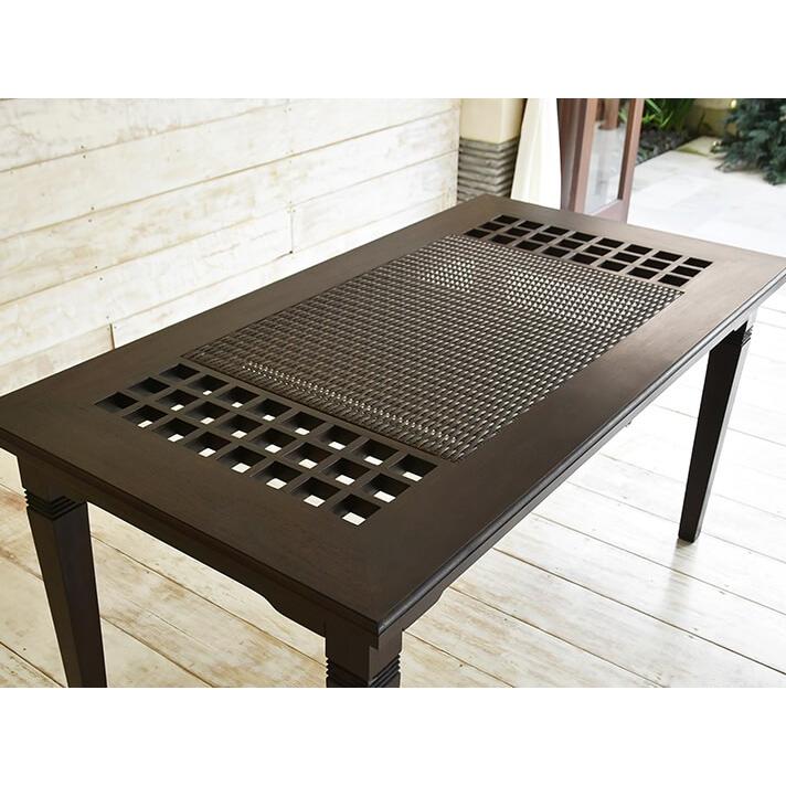ダイニングテーブル アジアン家具 チーク無垢材 4人用 単品 おしゃれ