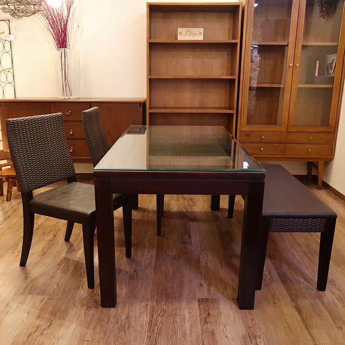 アジアンダイニングテーブル(4人掛け) アジアン ダイニングテーブルセット ベンチ アジアン家具 椅子 4人