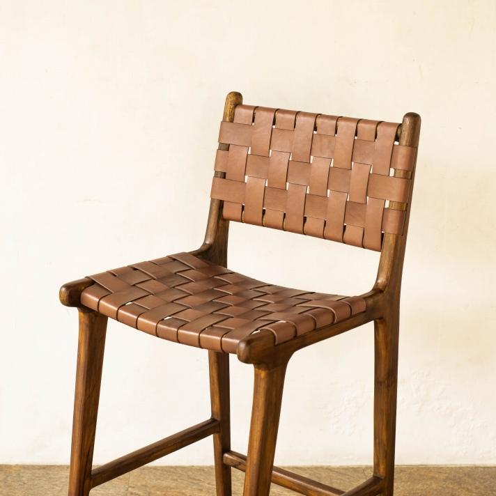 スツール レザー チェア 本革 チェア チェアー ダイニングチェア 椅子 革 リビングチェアー 一人用 カウンターチェア 木製 無垢材 北欧 アジアン |  | 02