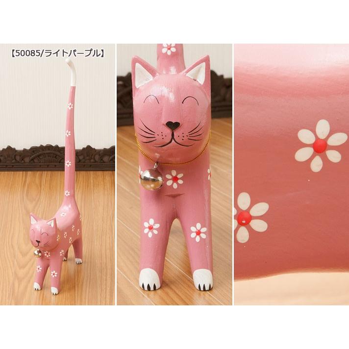 バリ猫 置物 猫グッズ 手作り 猫 ねこ 木製 木彫 雑貨