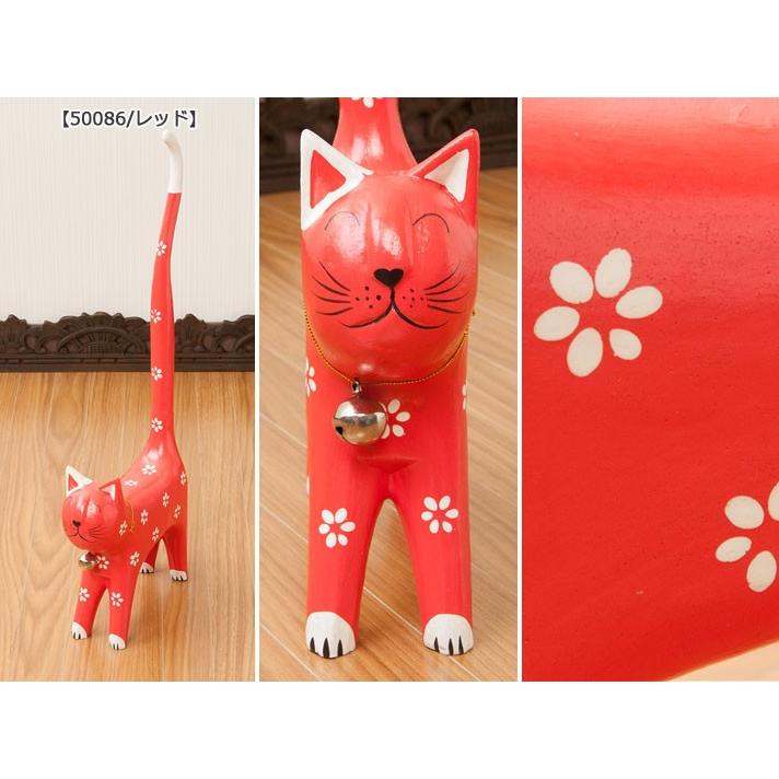 バリ猫 置物 猫グッズ 手作り 猫 ねこ 木製 木彫 雑貨