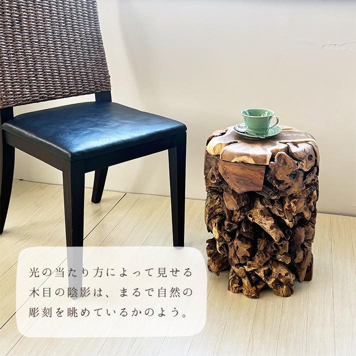 アジアン スツール 木製 天然木 無垢 サイドテーブル ミニテーブル 丸 アジアン家具 チーク材 バリ風 アンティーク風 レトロ 家具 おしゃれ【JBC-18】_7