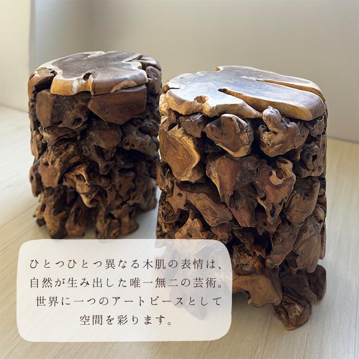 アジアン スツール 木製 天然木 無垢 サイドテーブル ミニテーブル 丸 アジアン家具 チーク材 バリ風 アンティーク風 レトロ 家具 おしゃれ【JBC-18】_8
