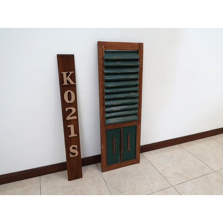 交換無料 Diy 建具 建物内装リフォーム 窓 ルーバー 目隠し 通気性 おしゃれ 間仕切り 木製 無垢材 古材 アンティーク レトロ 茶 緑 K021 最終値下げ Www Sei Ba Gov Br