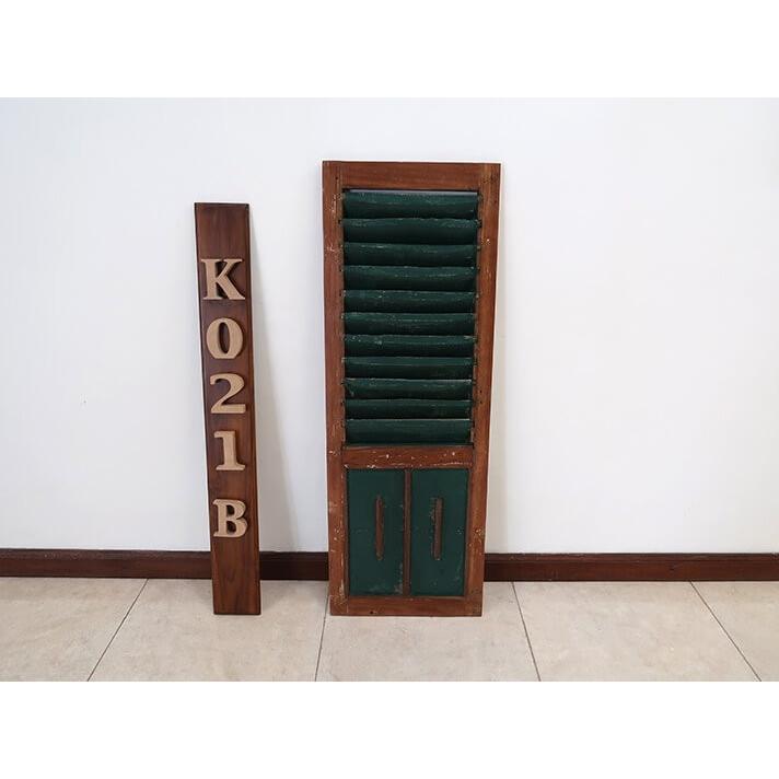 Diy 建具 建物内装リフォーム 窓 ルーバー 目隠し 通気性 おしゃれ 間仕切り 木製 無垢材 古材 アンティーク レトロ 茶 緑 K021 K021 アジアンインテリア ループ 通販 Yahoo ショッピング