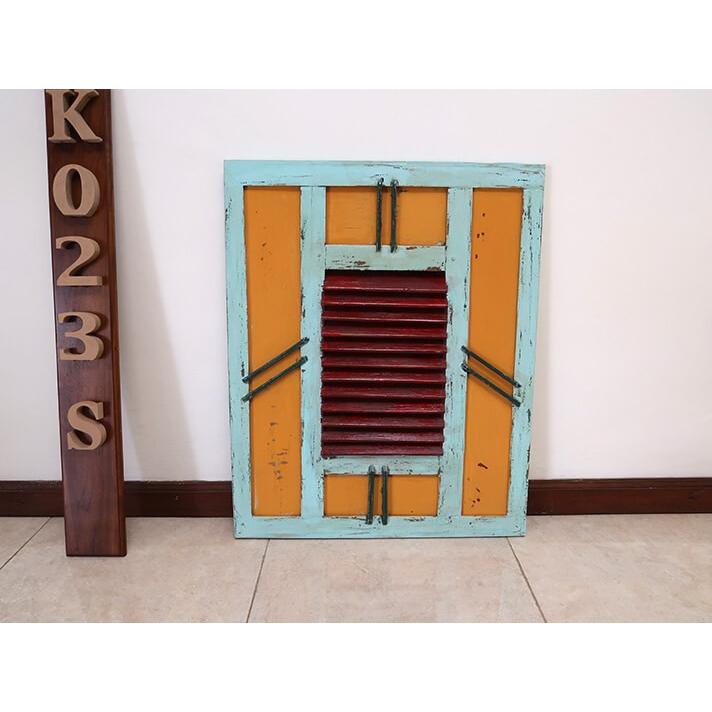 Diy 建具 建物内装リフォーム 窓 ルーバー 目隠し 通気性 おしゃれ 間仕切り 木製 無垢材 古材 アンティーク レトロ カラフル K023 K023 アジアンインテリア ループ 通販 Yahoo ショッピング