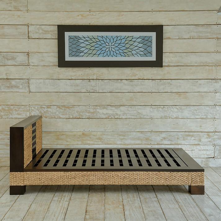 受注生産品 ウォーターヒヤシンス キングサイズベット アジアン家具 幅