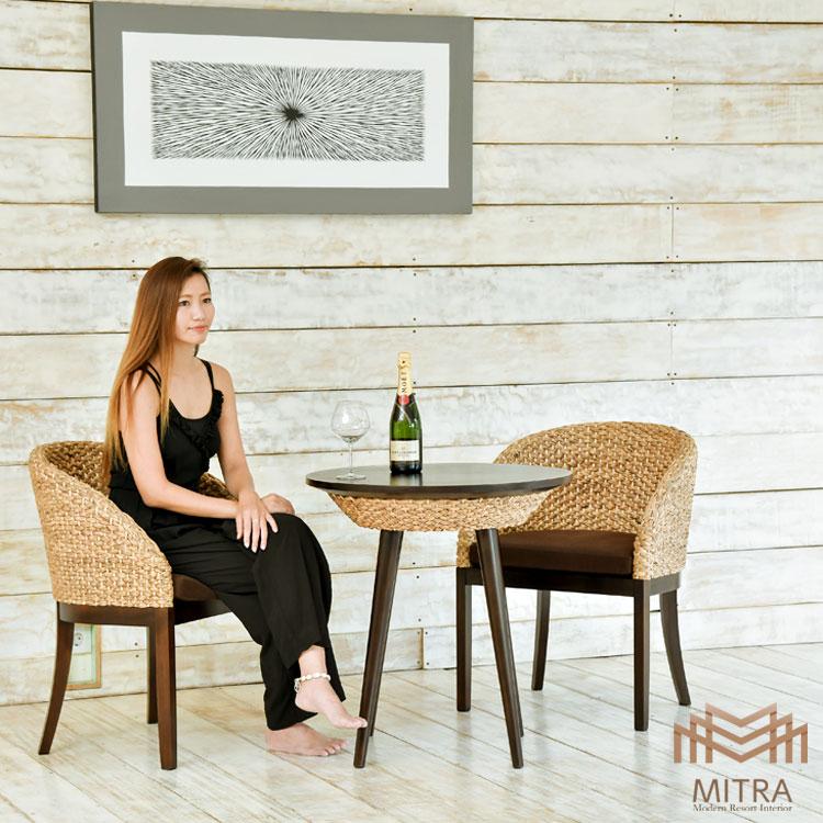 1人掛けソファ回転椅子アームチェアアジアン家具ウォーターヒヤシンス