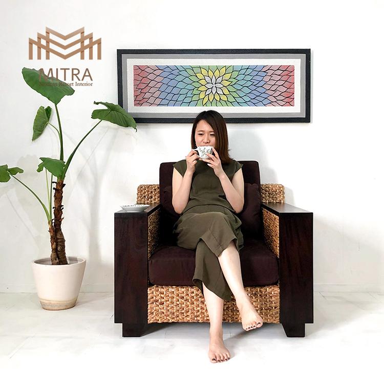 バリ風1人掛けソファリゾート ウォーターヒヤシンス