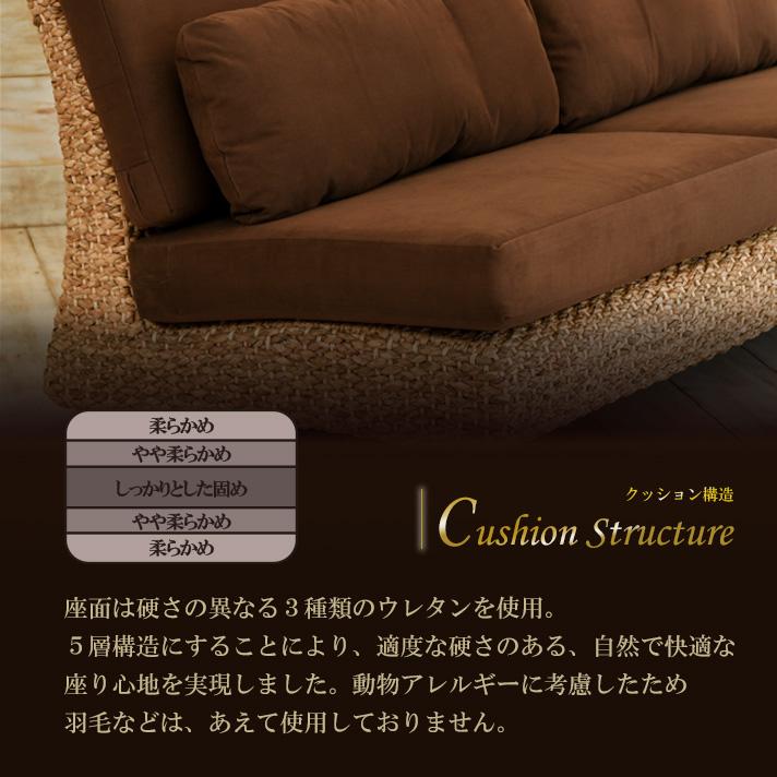 ウォーターヒヤシンス カウチソファー L字型ソファ アジアン家具 マホガニー無垢肘 リゾートおしゃれ モダン 安心1年保証  [ ミトラ MITRA ] 【SET-B】 |  | 12