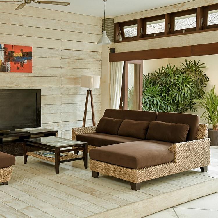 受注生産品 ウォーターヒヤシンス デイベッドソファー マホガニー