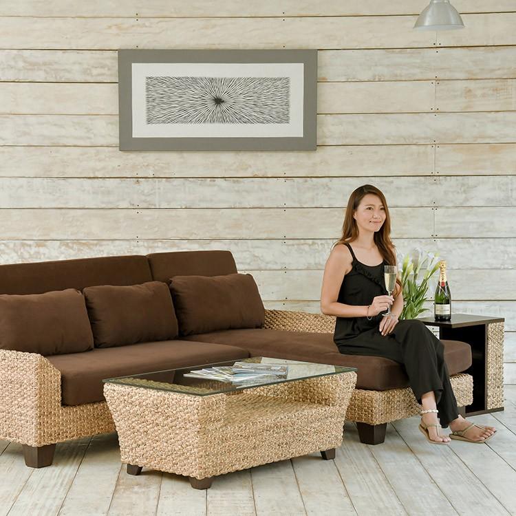 ウォーターヒヤシンス デイベットソファー L字型ソファ アジアン家具