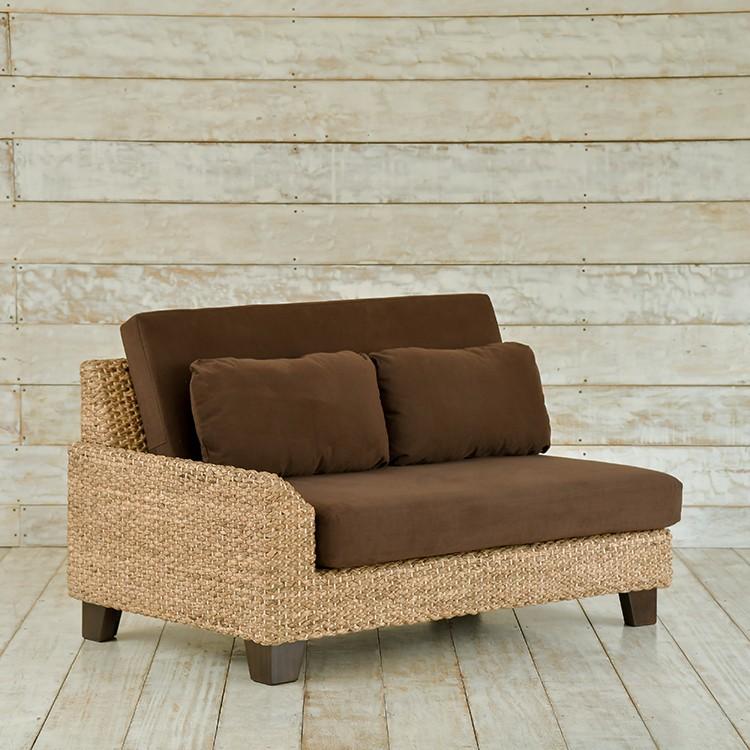受注生産品 ウォーターヒヤシンス ソファ コンビネーションソファ Jタイプ マホガニー おしゃれ アジアン家具 リゾート 安心1年保証 [ ミトラ MITRA ]