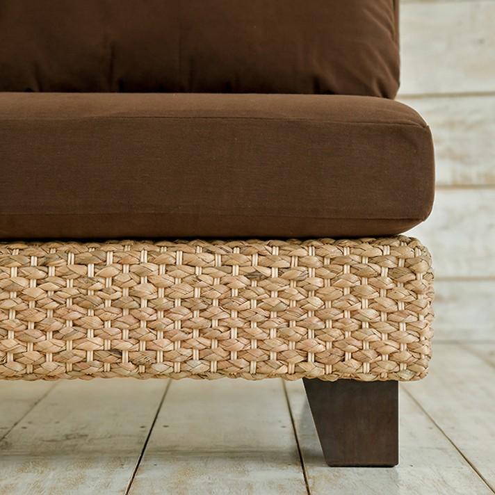 受注生産品 ウォーターヒヤシンス ソファ コンビネーションソファ Jタイプ マホガニー おしゃれ アジアン家具 リゾート 安心1年保証 [ ミトラ MITRA ]