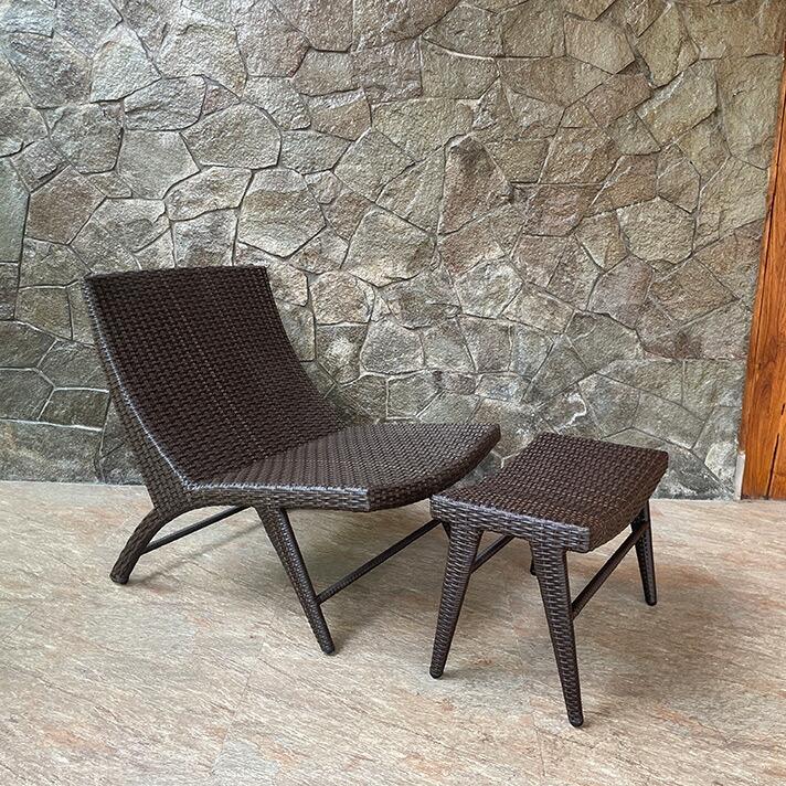 ラタン調 スツール オットマン チェア 椅子 屋外家具 アジアン