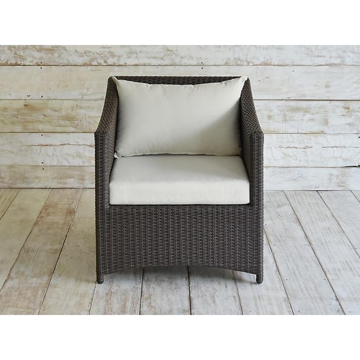 高級ラタン調 リゾート1人掛けソファ クッション付 ガーデンソファー 1人掛け ラタン調 おしゃれ 撥水クッション アジアン