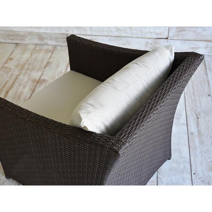 ガーデンソファー 1人掛け ラタン調 おしゃれ 撥水クッション アジアン