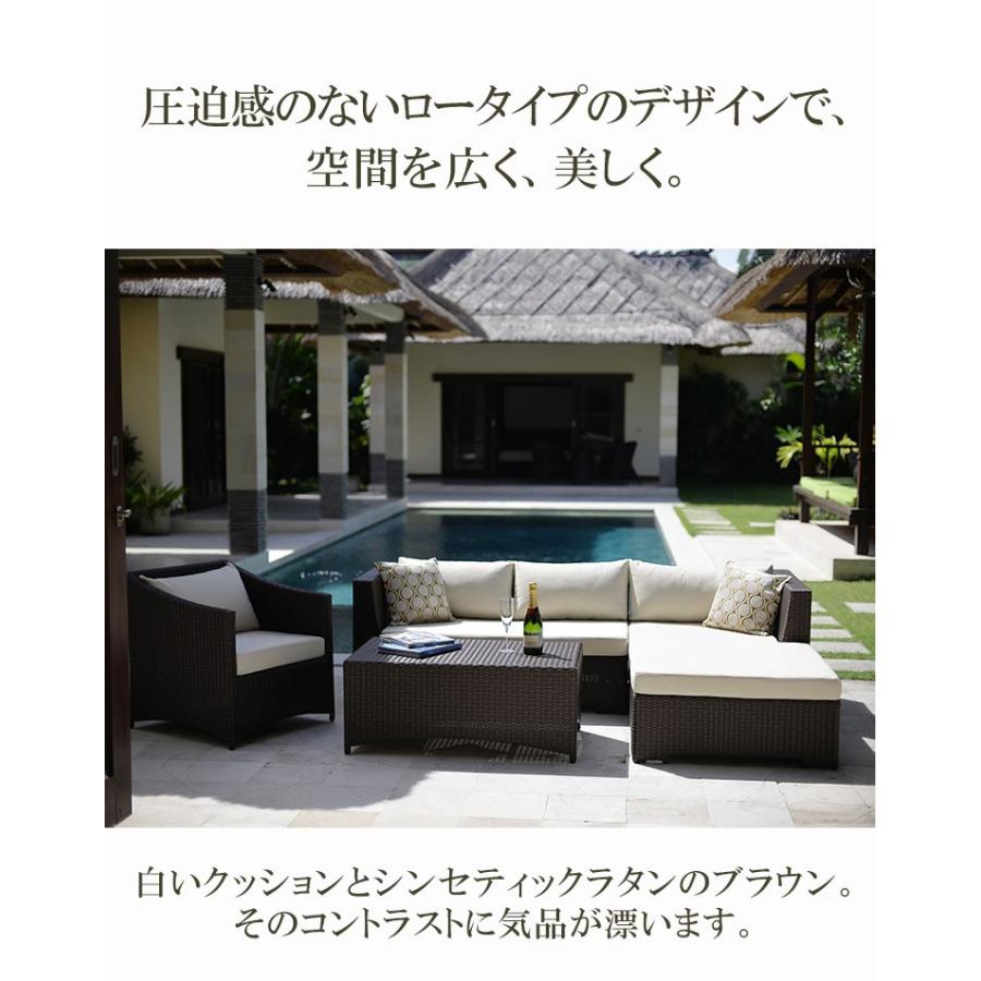 アジアン家具 ラタンデイベッドソファ クッション付き 3人掛け