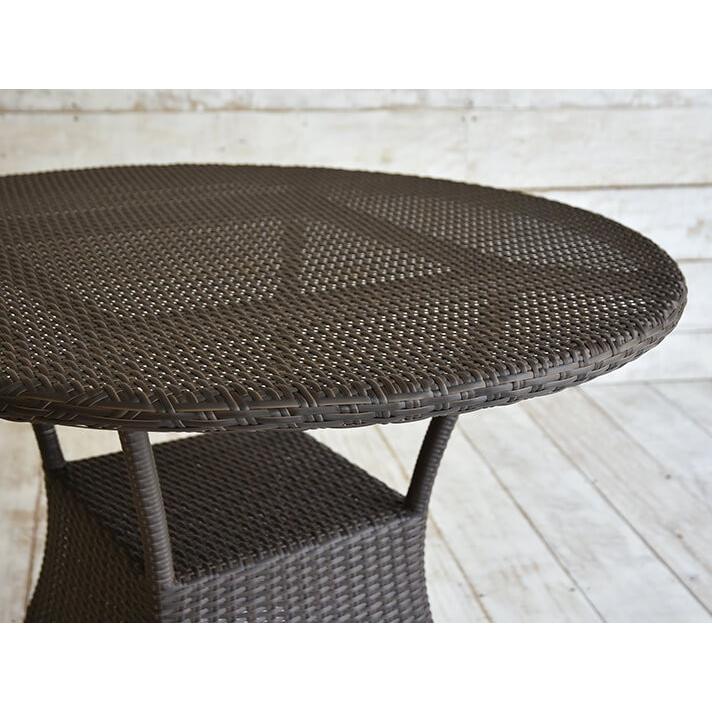 ガーデンテーブル ラタン調 おしゃれ 丸型 100 アジアン家具 バリ リゾート インテリア モダン 高級感 カフェテーブル ガーデン用 テラス 屋外