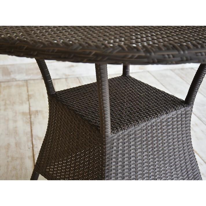 ガーデンテーブル ラタン調 おしゃれ 丸型 100 アジアン家具 バリ リゾート インテリア モダン 高級感 カフェテーブル ガーデン用 テラス 屋外