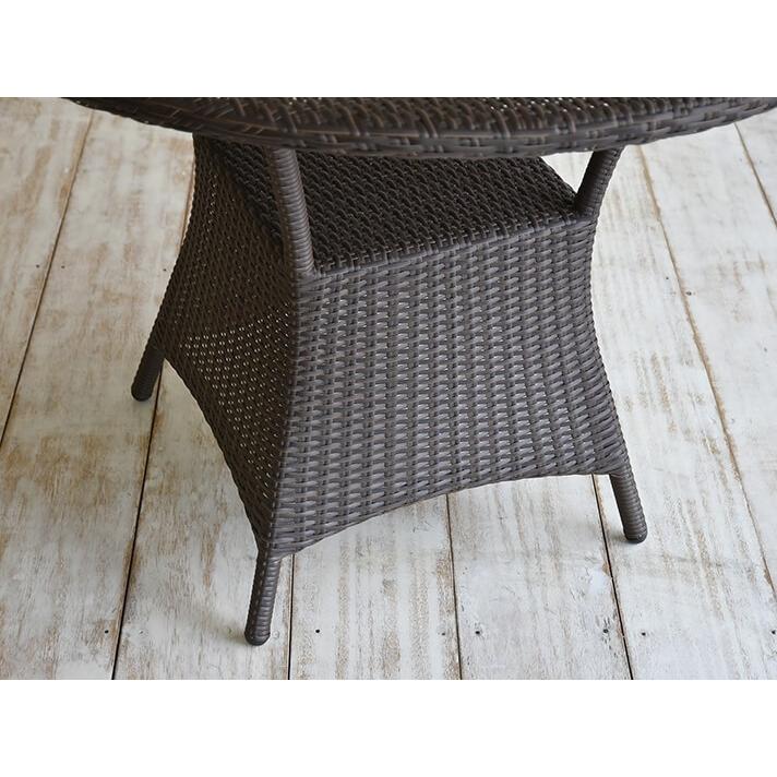 ガーデンテーブル ラタン調 おしゃれ 丸型 100 アジアン家具 バリ リゾート インテリア モダン 高級感 カフェテーブル ガーデン用 テラス 屋外