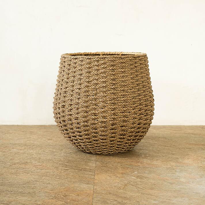 植木鉢 カバー かご カゴ プランターカバー プランターバスケット おしゃれ 大型 屋外 室内 ガーデニング アジアン バリ 茶色 ナチュラル Mサイズ 10号 |  | 01