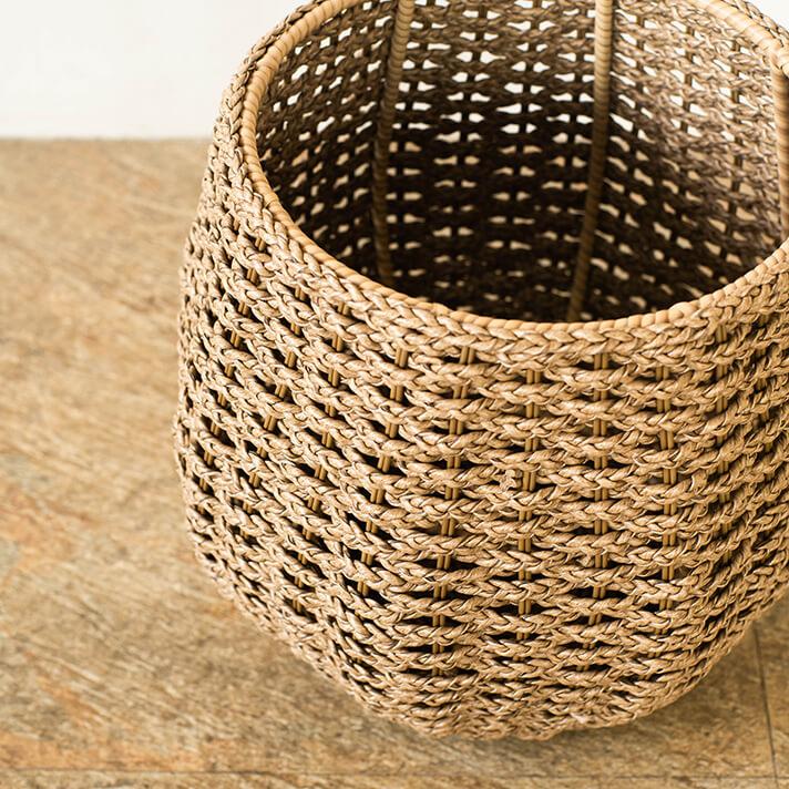 植木鉢 カバー かご カゴ プランターカバー プランターバスケット おしゃれ 大型 屋外 室内 ガーデニング アジアン バリ 茶色 ナチュラル Mサイズ 10号 |  | 04