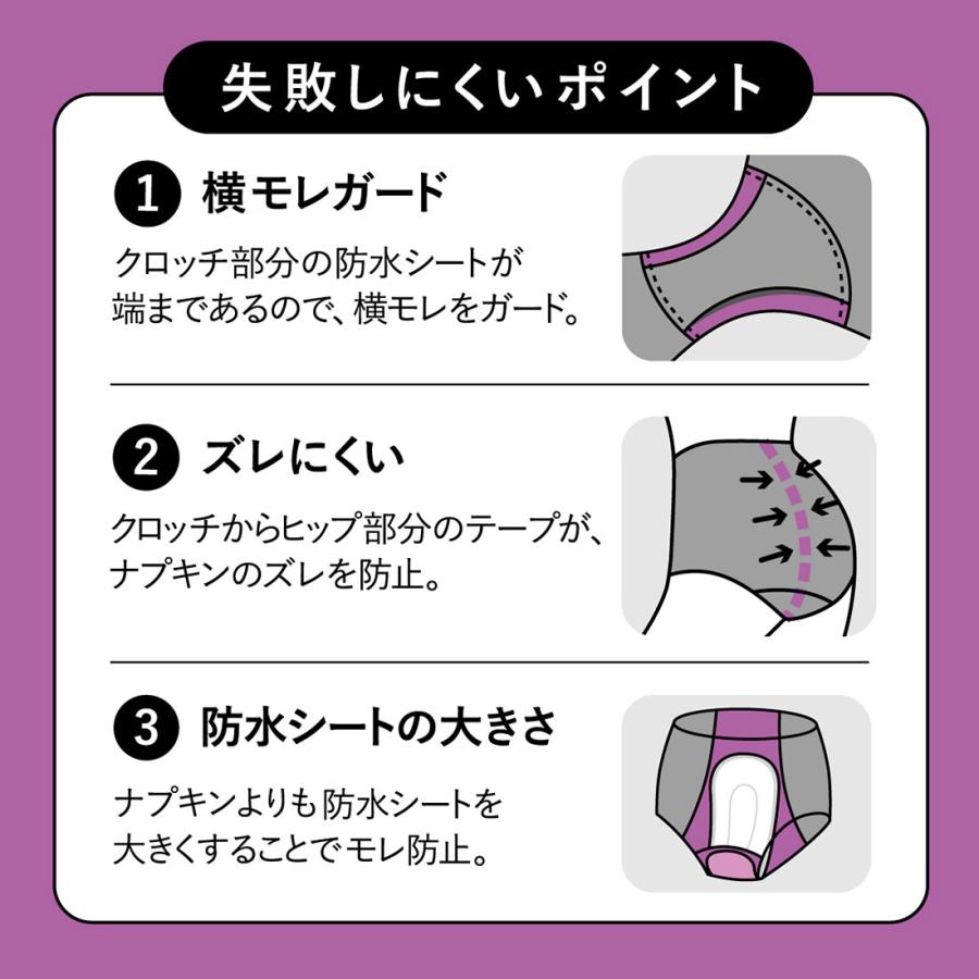 ショーツ三色　サイズE Q2 楽天市場】[Be-A 公式] 3枚セット 吸水ショーツ サニタリー