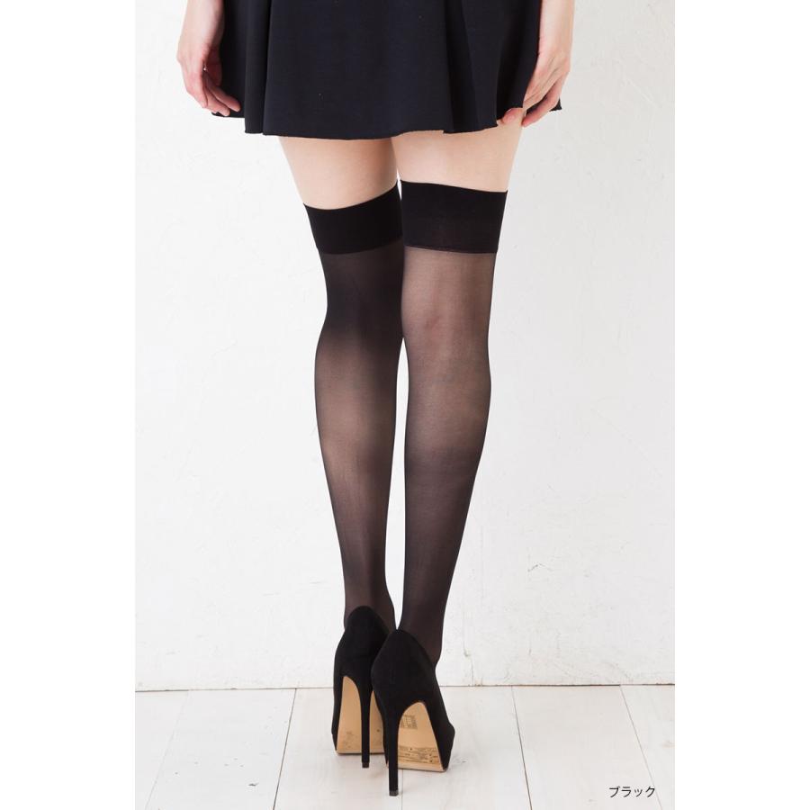 シアーニーハイソックス (透けニーハイ)(ブラック 黒・ホワイト
