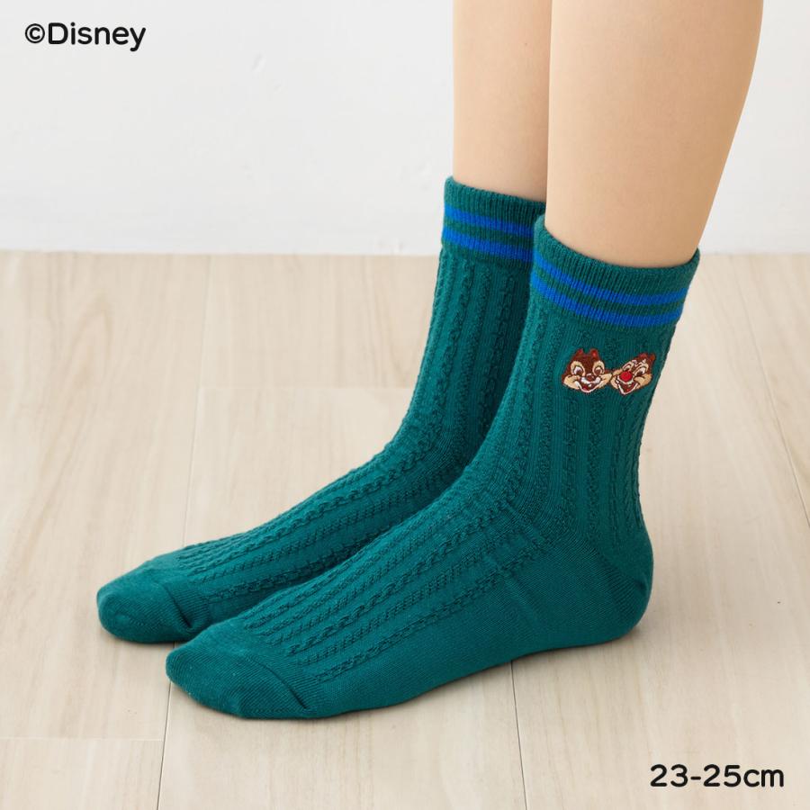 Fukuske（フクスケ） チップとデール刺繍 ニット風 ラインクルー丈