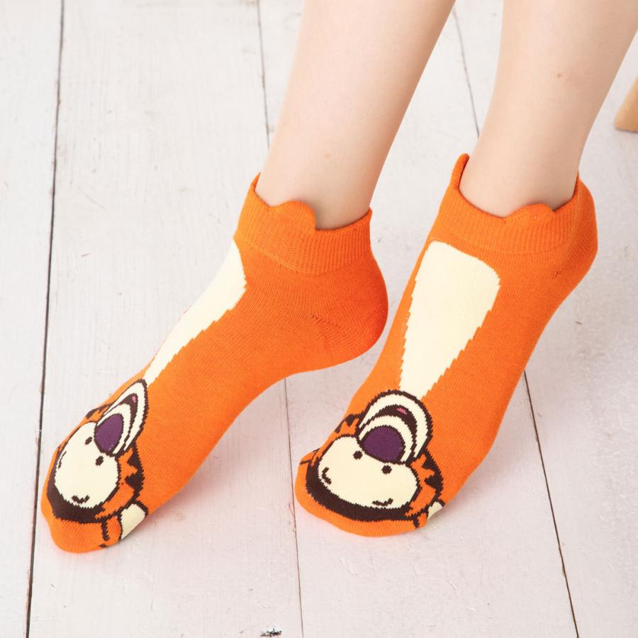 ティガー パペットソックス スニーカー丈 23 25cm 靴下 レディース ディズニー くまのプーさん 最安