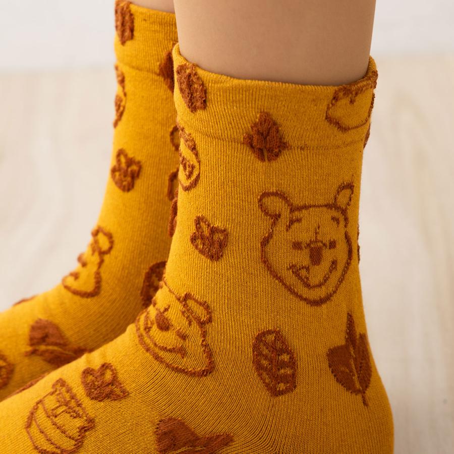 Fukuske（フクスケ） くまのプーさん フロート総柄 クルーソックス 23