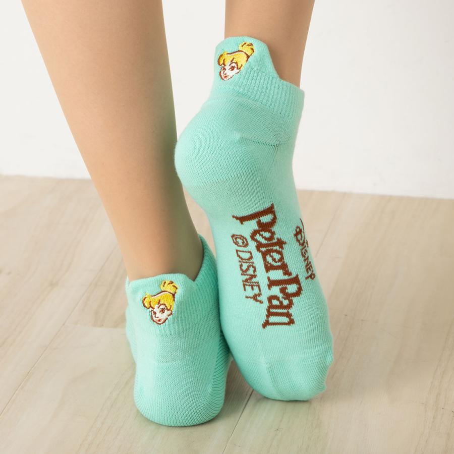 Fukuske 後ろティンカーベル刺繍 スニーカー丈ソックス 23-25cm