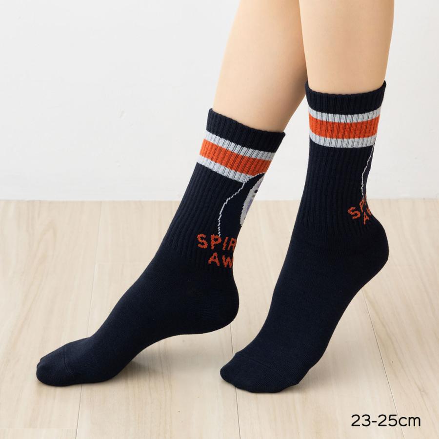 Fukuske（フクスケ） 後ろ かおなし ラインクルーソックス 23-25cm・25
