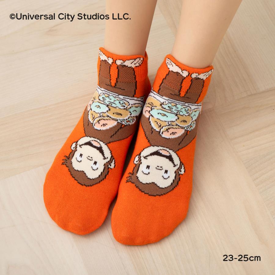 Fukuske（フクスケ） おさるのジョージ ソックス おやつ柄 23-25cm